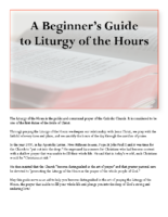 A Beginner’s Guideto Liturgy of the Hours