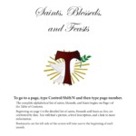 Franciscan Saints Blesseds and Feasts